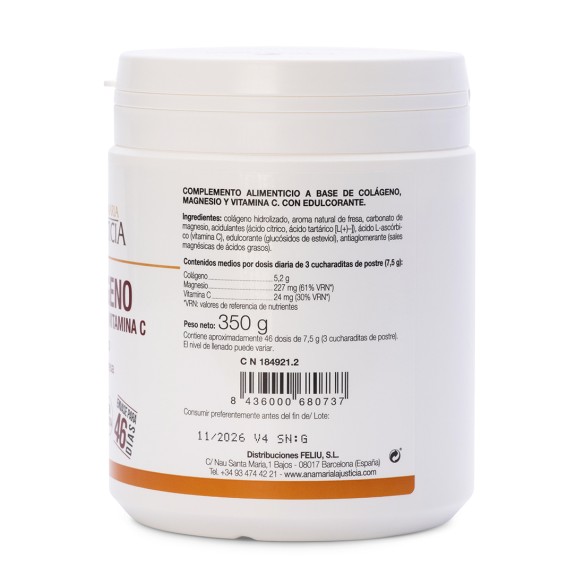 COLAGENO CON MAGNESIO + VIT.C Sabor fresa (350 gr) - Polvo