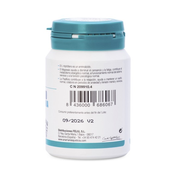 TRIPTOFANO CON GABA + PASIFLORA Y MAGNESIO (60 comp.)