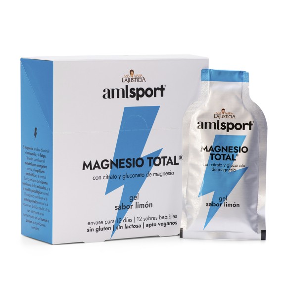MAGNESIO TOTAL GEL Sabor limón (12 sobres de 20ml) AMLSPORT