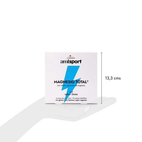 MAGNESIO TOTAL GEL Sabor limón (12 sobres de 20ml) AMLSPORT